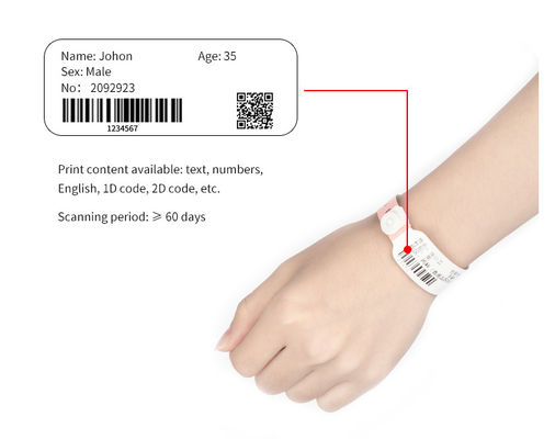 ロゴ印刷 PVC 病院 医療 腕帯 RFID NFC タグ ブレスレット 使い捨て